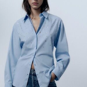 Zara beaded poplin NWT